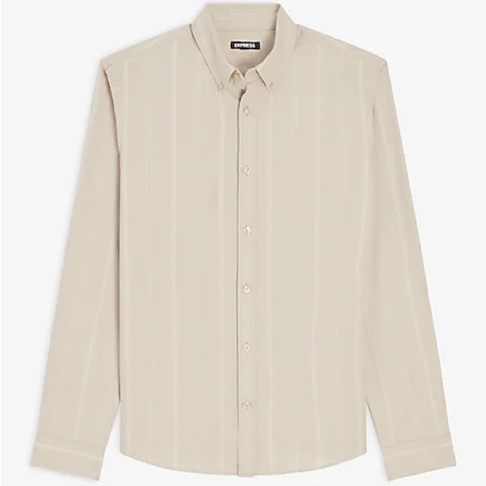 Slim Striped Stretch Button Down Shirt SZ M